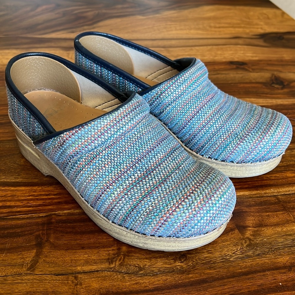 Dansko Canvas‎ Pro Textured Navy Multicolor Clogs EU 37